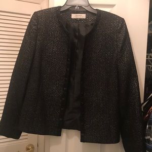 Evening blazer black and silver tweed with studs